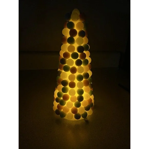 Vintage Gumdrop Candy Christmas Tree Light Up 8.75‎ Inch Colorful Tested Festive